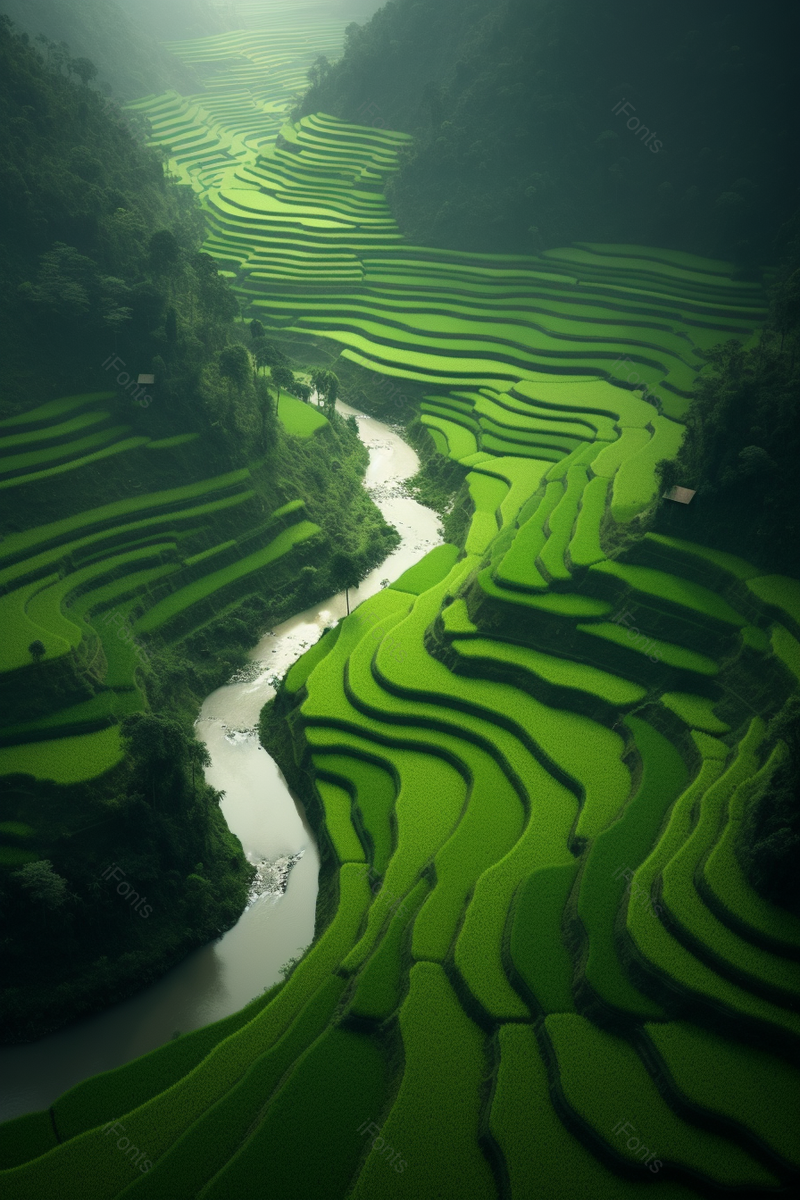 户外大自然下的河流穿过绿色农田的背景,高清,摄影图,摄影图片,图片大全,摄影图免费下载